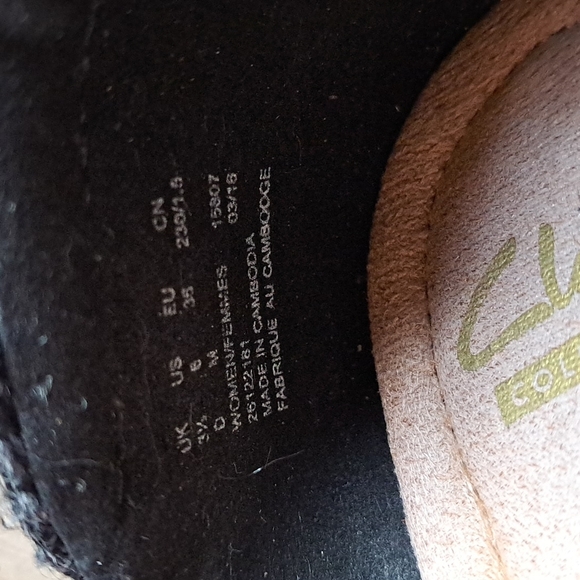 Clarks Soft Cushion Comfort Front Buckle Size 6 Silp-on Flat Causal Tweed Gray - Picture 7 of 7